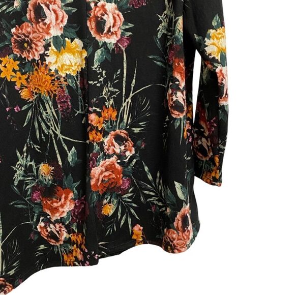 NWT Ava James Women's Floral Blouse Tunic Sz 1X Asymmetrical Hem Artsy Office - Picture 12 of 14